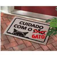 Tapete de Entrada Cuidado com o Gato