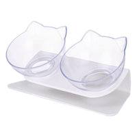 Tigela Elevada Transparente e Antiderrapante para Gatos