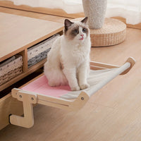 Cama de Madeira Ajustável para Gatos