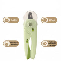 Kit Cortador de Unhas para Cães e Gatos - Alicate + Lixa + LED